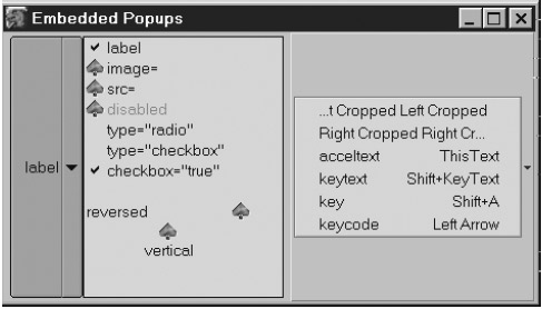 Пример встраивания содержимого <menupopup> в документ